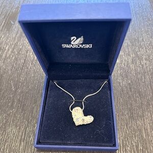 Swarovski Floating Heart Necklace with Crystals